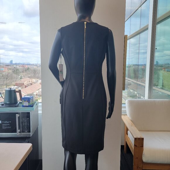 Calvin Klein Womens Sleeveless Scuba Sheath Dress with Princess Seam - Picture 5 of 12